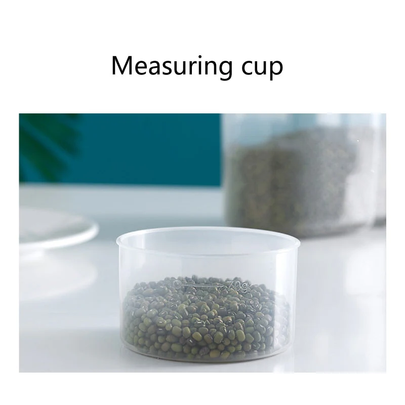 HULIANFU PP Food Storage Box Plastic Clear Container Set with Pour Lids Kitchen Storage Bottles Jars Dried Grains Tank 1.9L-2.5L H1211 - Deanwangkt