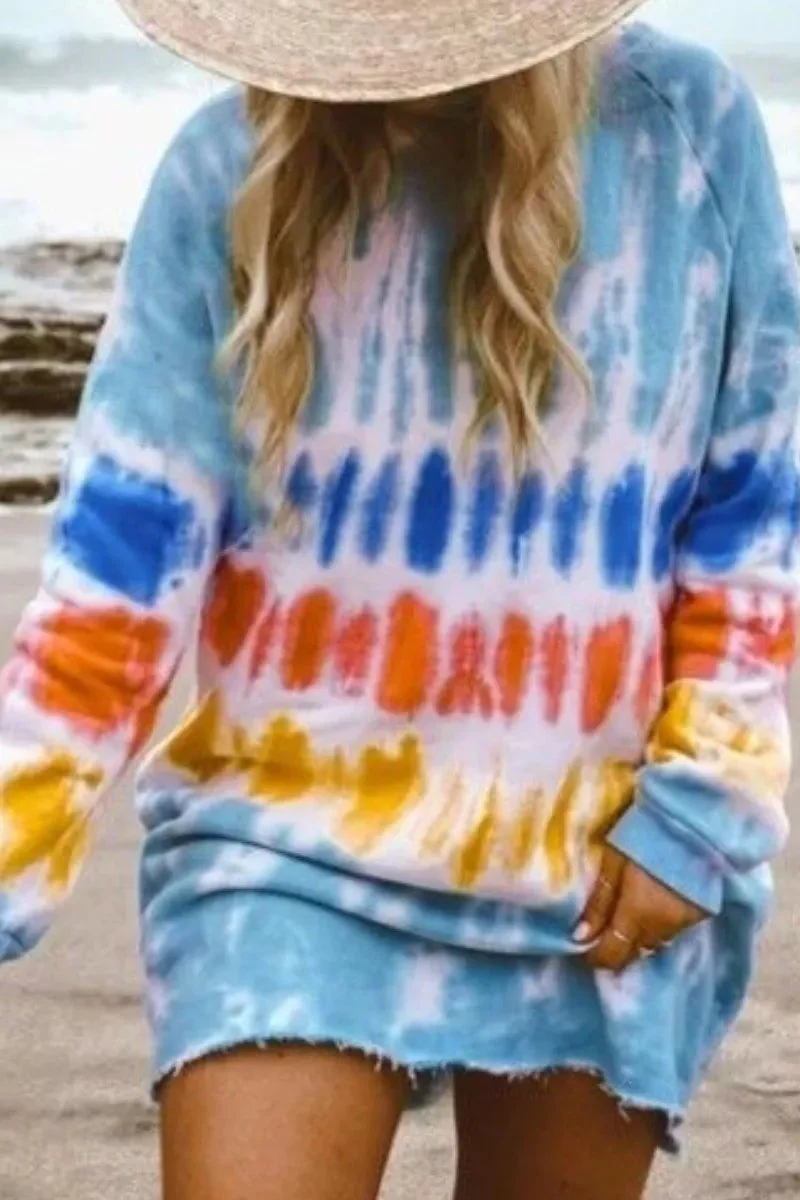 hulianfu hulianfu Tie-dye Blue Mini Dress(4 Colors) - Deanwangkt