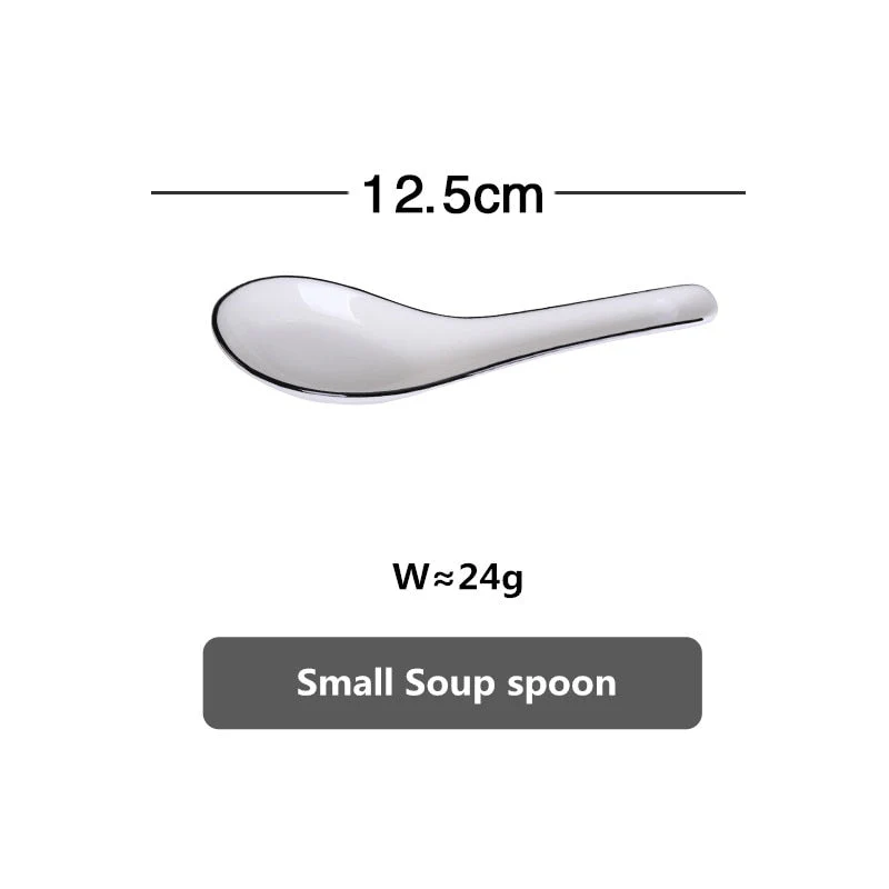 HULIANFU White Dinner Plate Set Ceramic Kitchen Plate Tableware Set Food Dishes Rice Salad Noodles Bowl Soup Kitchen Cook Tool 1pc - Deanwangkt
