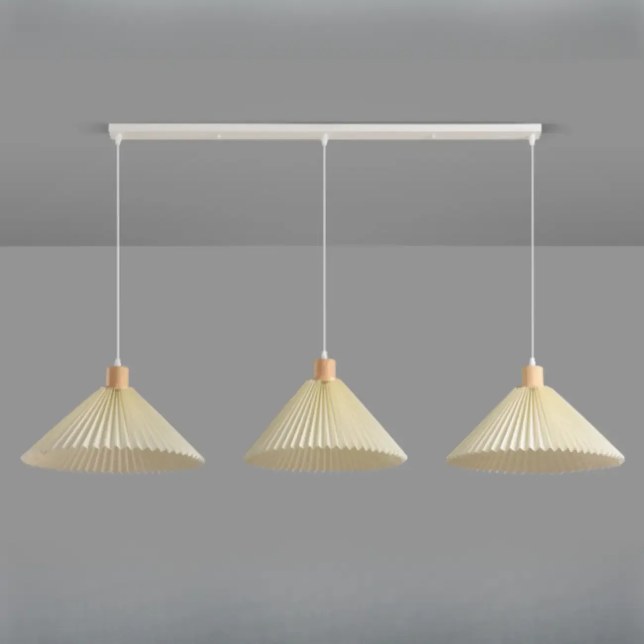 Modern Beige Pleated Fabric Kitchen Pendant Light