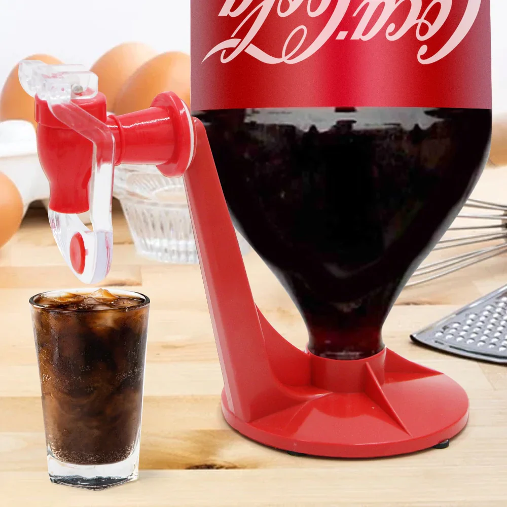 HULIANFU Novelty Saver Soda Beverage Dispenser Bottle Coke Upside Down Drinking Water Dispense Machine Switch for Gadget Party Home Bar - Deanwangkt