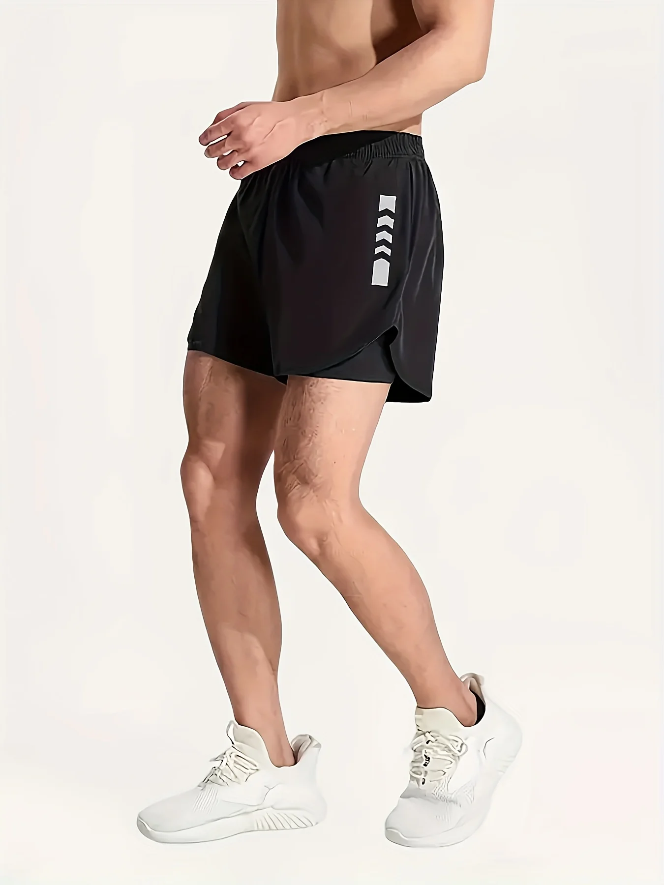3-Piece Men's 2-in-1 Double Layer Breathable Stretch Shorts for Summer Gym Workout Training - Deanwangkt