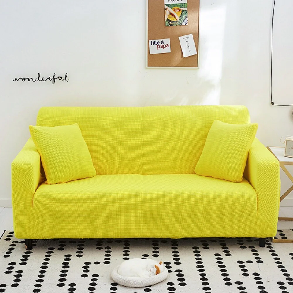 HULIANFU Living Room Elastic Sofa Cover Thick Polar Fleece 1/2/3/4 Seat Sofa Cover L Shape Corner Sofa Armchair Sofa Cover Dustproof - Deanwangkt
