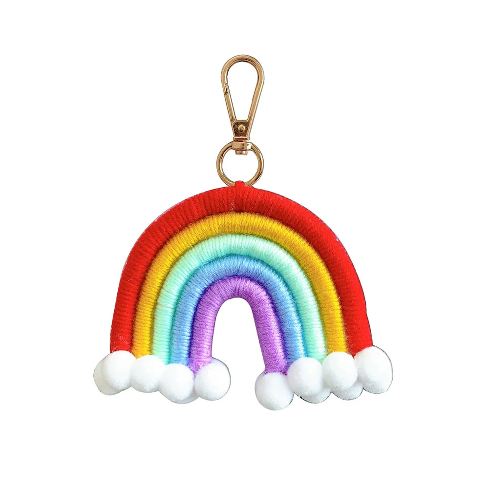 HULIANFU Macrame Rainbow Wall Hanging Decoration Boho Home Decor Party Supplies Baby Shower Dorm Kid Room Bead Tassels Ornaments - Deanwangkt