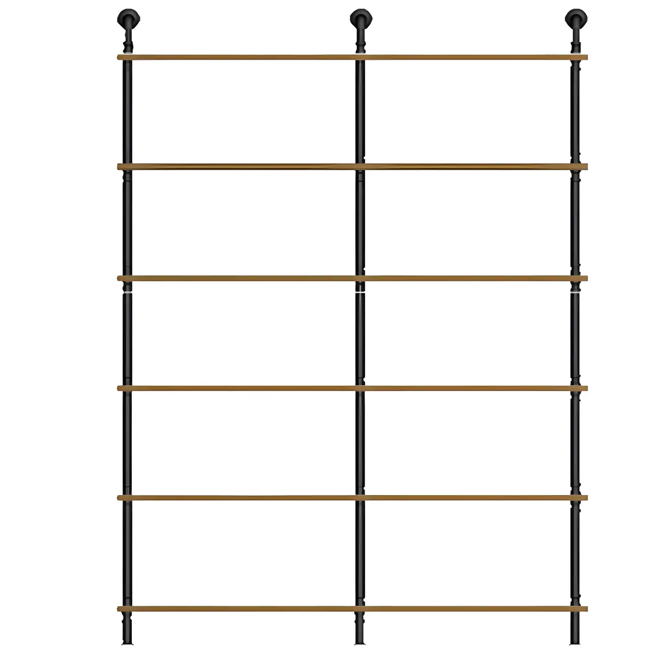 Industrial Black Wood Wall-Mounted Bookcase