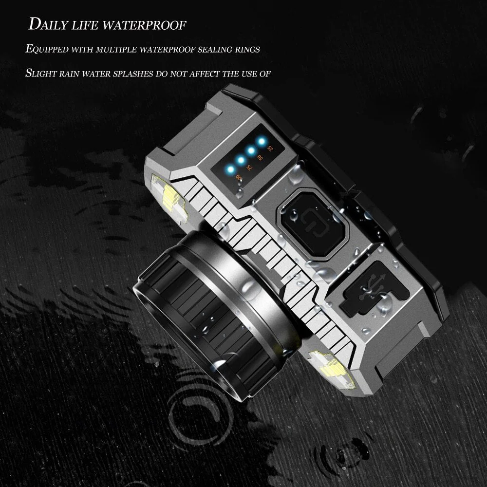 HULIANFU LED Headlamp Strong Light Super Bright Head-Mounted Flashlight Outdoor Household Long-Range Rechargeable Night Fishing Headlight - Deanwangkt