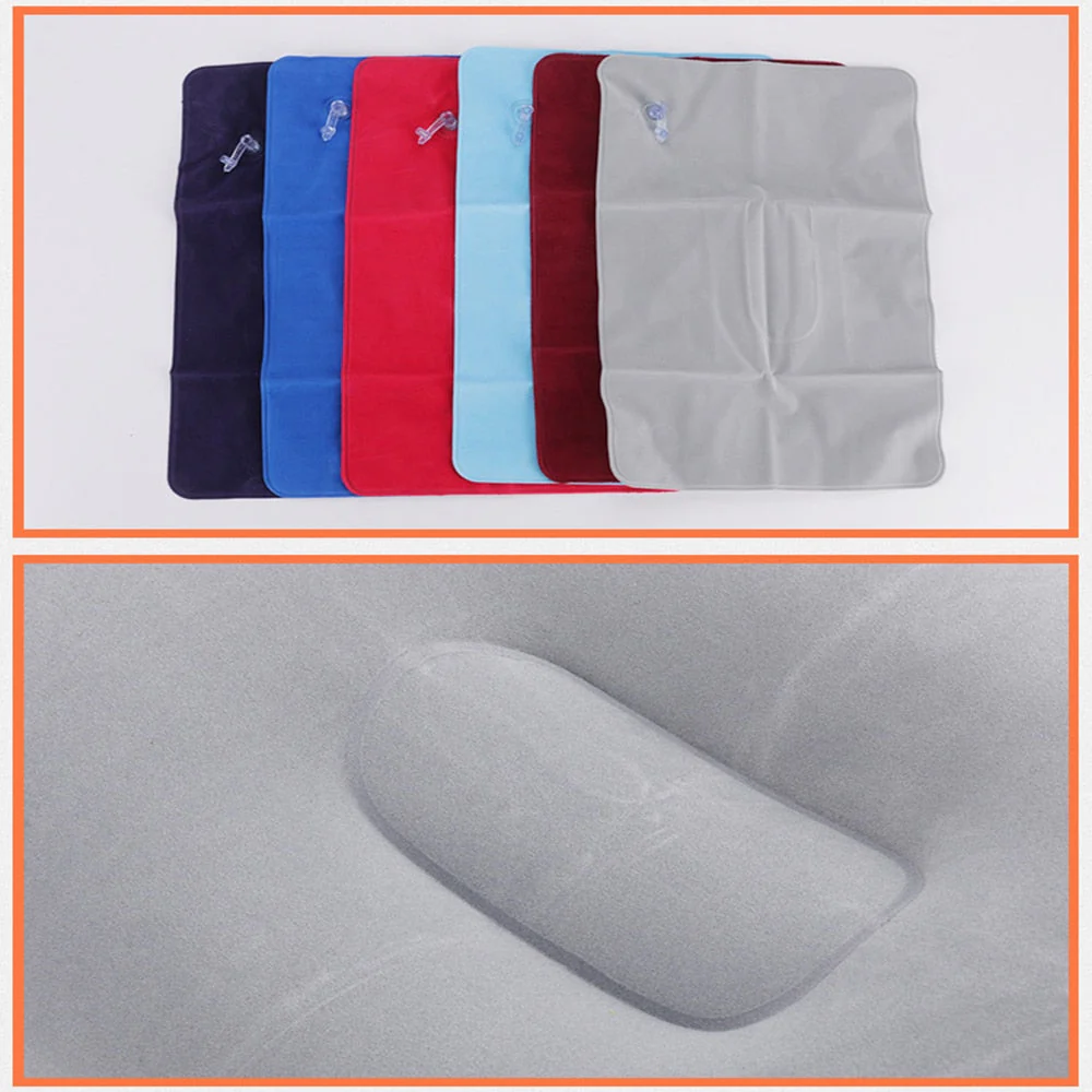 HULIANFU Ultralight Inflatable Air Pillow PVC Nylon Sleep Pillow Outdoor Camping Cushion Travel Car Backrest Airplane Head Rest Support - Deanwangkt