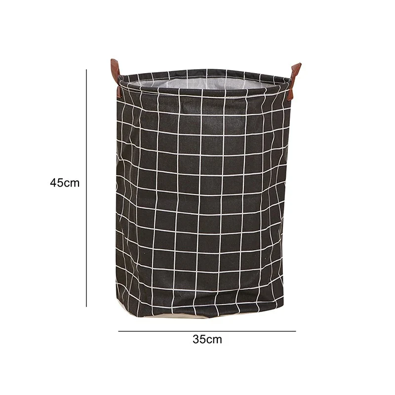 HULIANFU Organizer Canvas Laundry Basket Waterproof Large Capacity Laundry Hamper Dirty Clothes Storage Basket Toy Home Storage Bin 45x35 - Deanwangkt