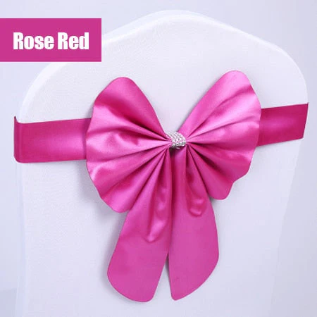 HULIANFU Wedding Ceremony Decor 10 Pieces Red Blue Already Bow Tie Hotel Banquet Chair Sash Band Conference Event Birthday Party Favor - Deanwangkt