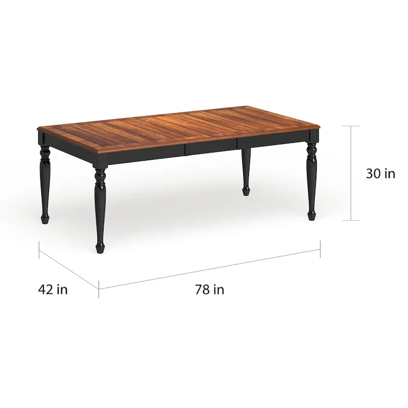 Levole Two-tone 78-inch Expandable Dining Table