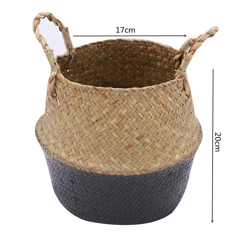 HULIANFU Straw Weaving Flower Plant Basket Grass Planter Basket Indoor Outdoor Flower Pots Cover Plant Containers for Plantable Plants FU - Deanwangkt