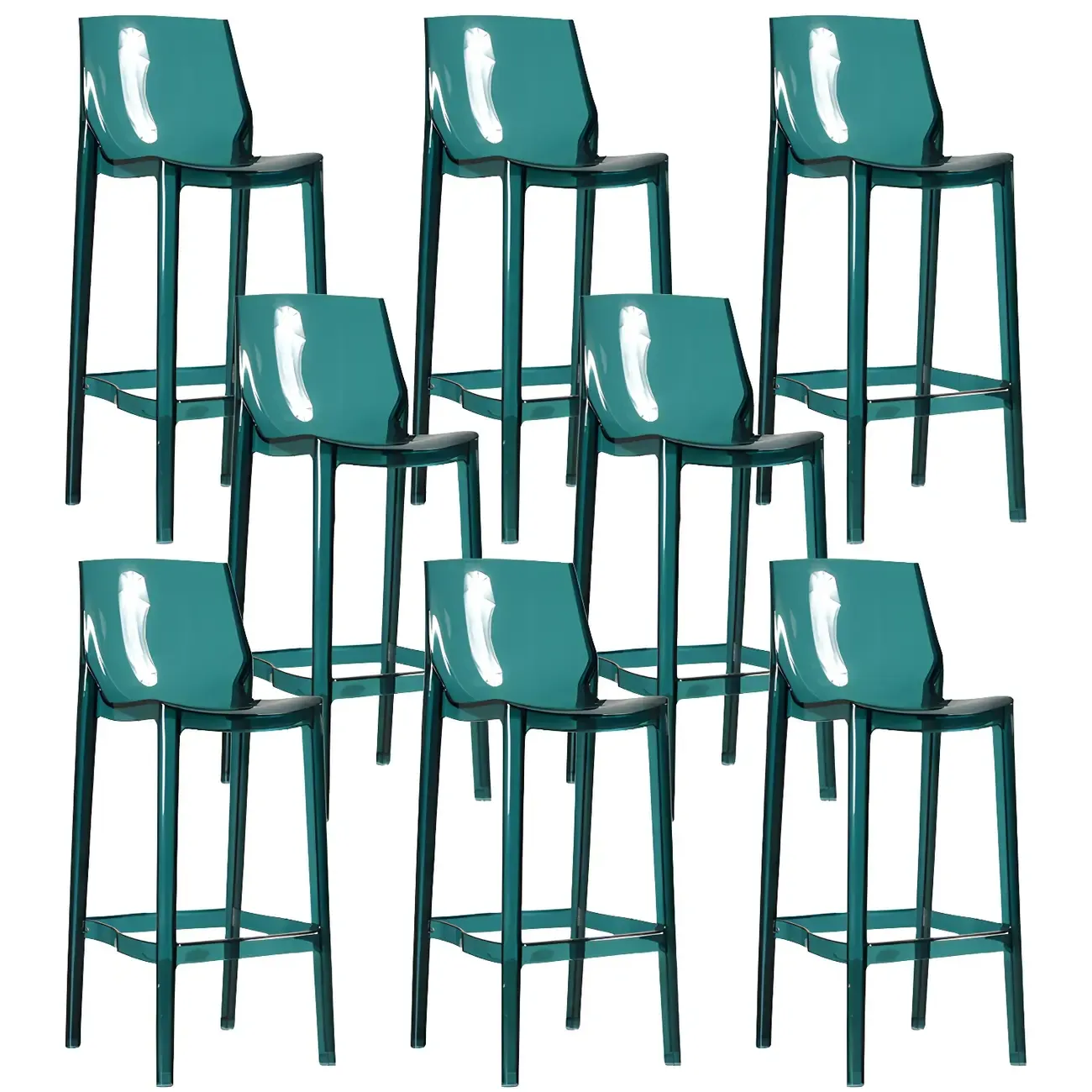 Modern Acrylic Vibrant Durable Colourful Sleek Bar Stool