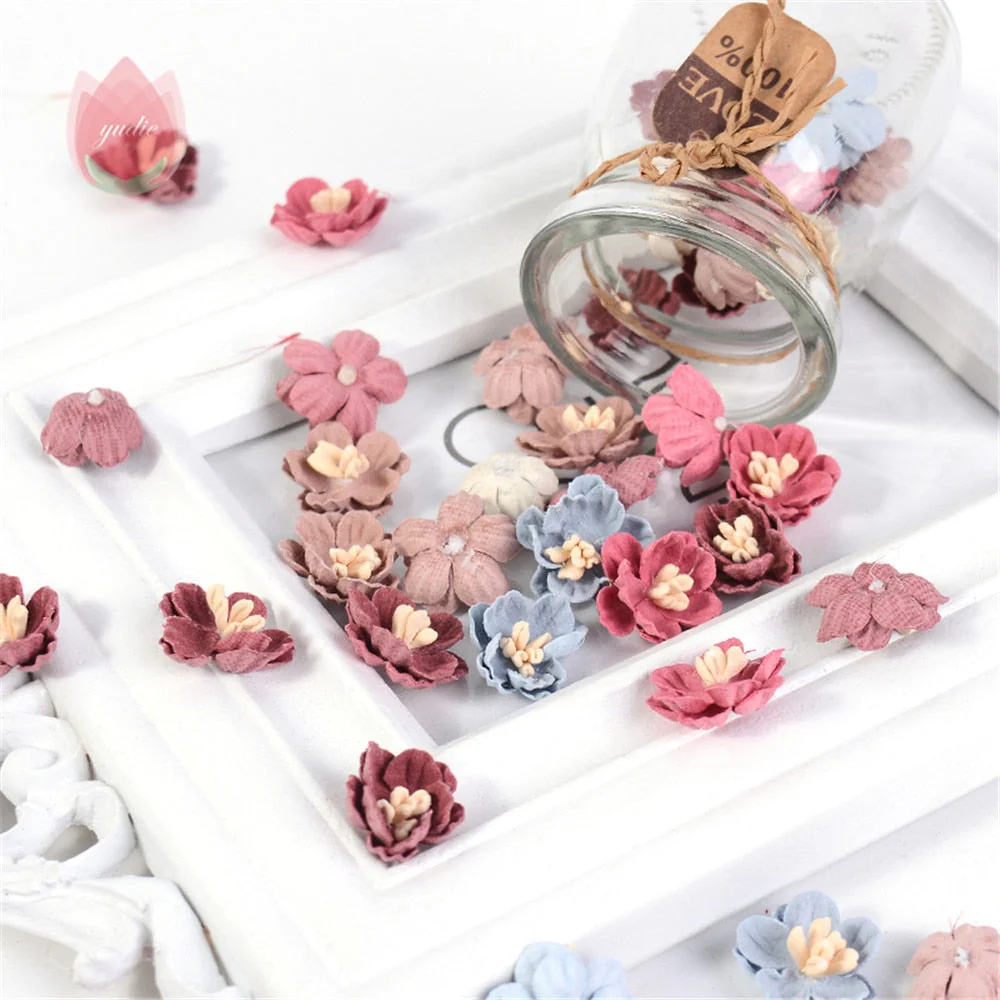 HULIANFU Silk Rose Artificial Flowers 2cm Fake Flowers for Home Decor Garden Wedding Marriage Decoration DIY Clothing Wreath Accessories - Deanwangkt