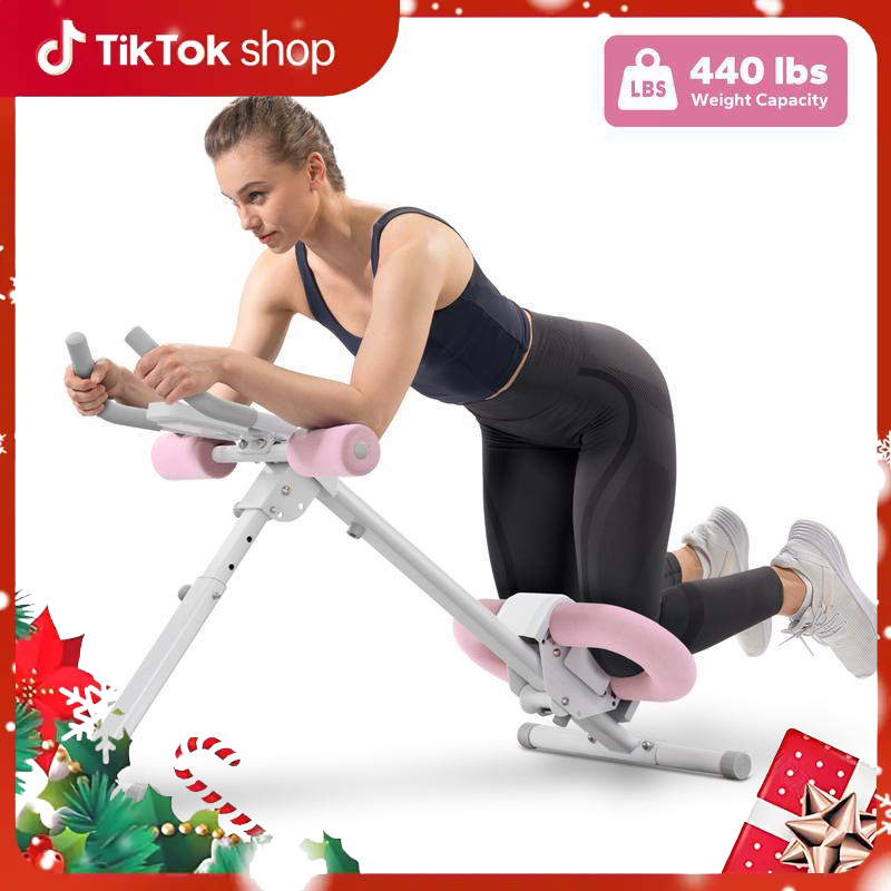 MERACH Adjustable Ab Trainer Machine LCD Monitor Foldable Abdominal Exercise Equipment Core Trainer Workout for Body Buttocks Shaper Fitness Equipment