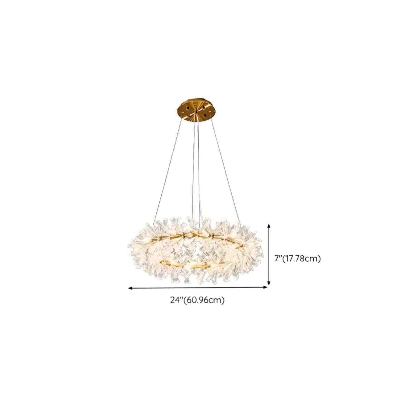 Gold Circular Crystal Chandelier Modern Design Light