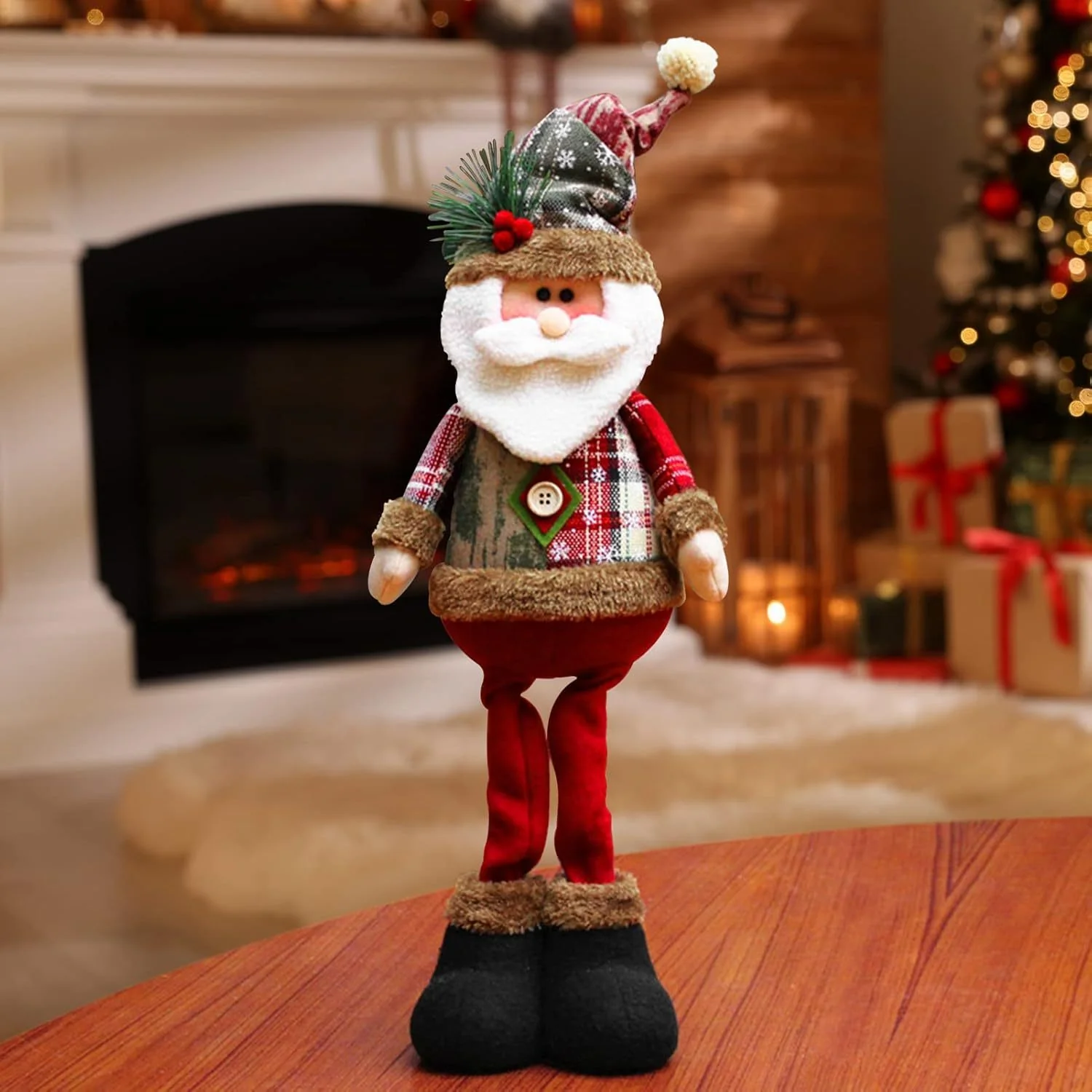 3PCS Adorable Christmas Plush Figurine Set - Collectible Figurines with Adjustable Legs, Cute Holiday Decor for Home & Party, Snowman Decorations, Festive Season Ornament, and Whimsical Winter Wonderland Accessories - Deanwangkt