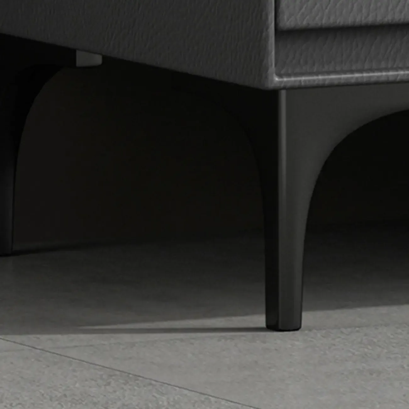 Modern Stone Top Faux Leather 2-Drawer Nightstand