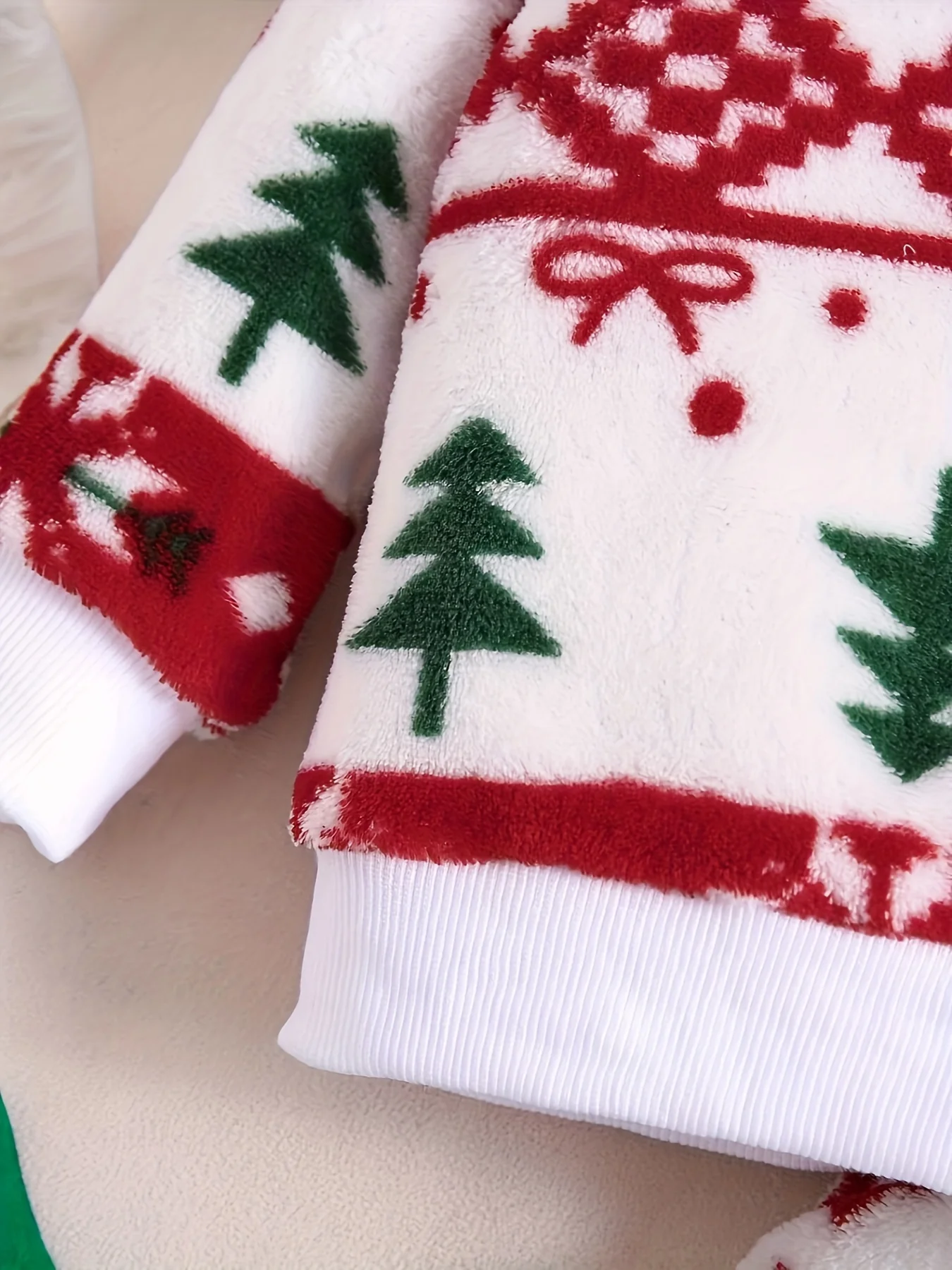 Baby Girl Christmas Fashionable Cartoon Pattern Autumn And Winter Flannel Suit Children's Warm New Two-piece Underwear - Deanwangkt