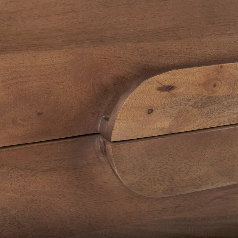 Astrid Medium Brown Solid Mango Wood 6 Drawer Sideboard - 74.3L x19.8W x 29.5H