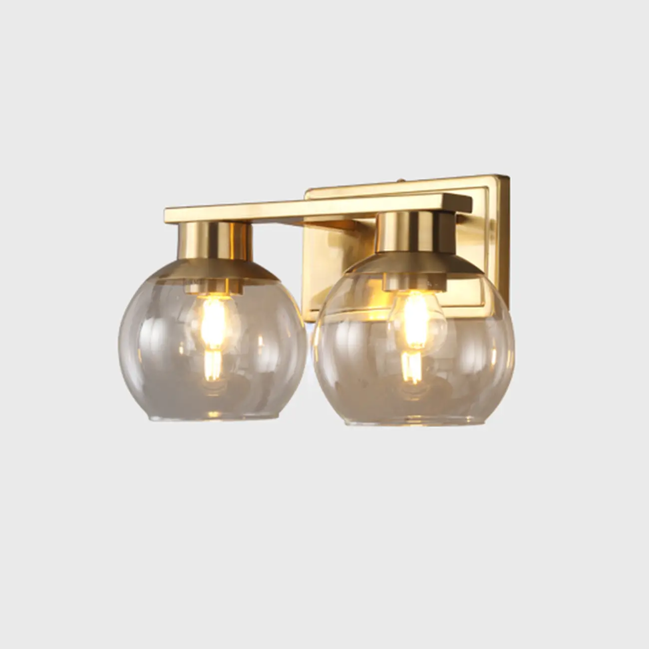 Classic Brass Vanity Lights with Transparent Ball Shade