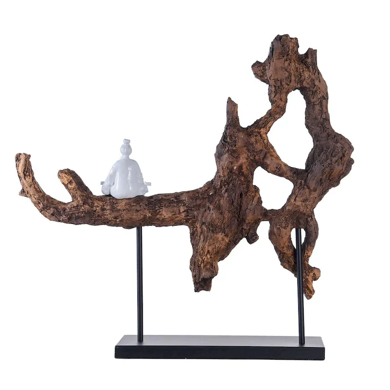 Dann Foley - Imitation Wood Sculpture with Seated Musician