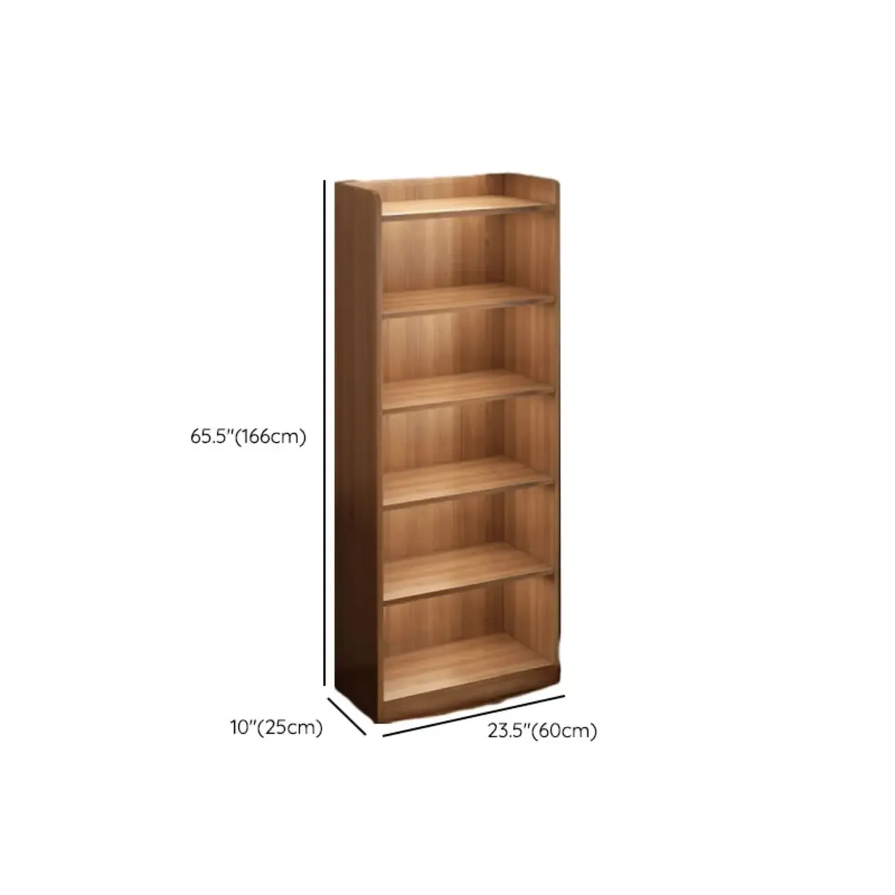 Brown Vertical Multi Tier Closed Back Wood Bookshelves