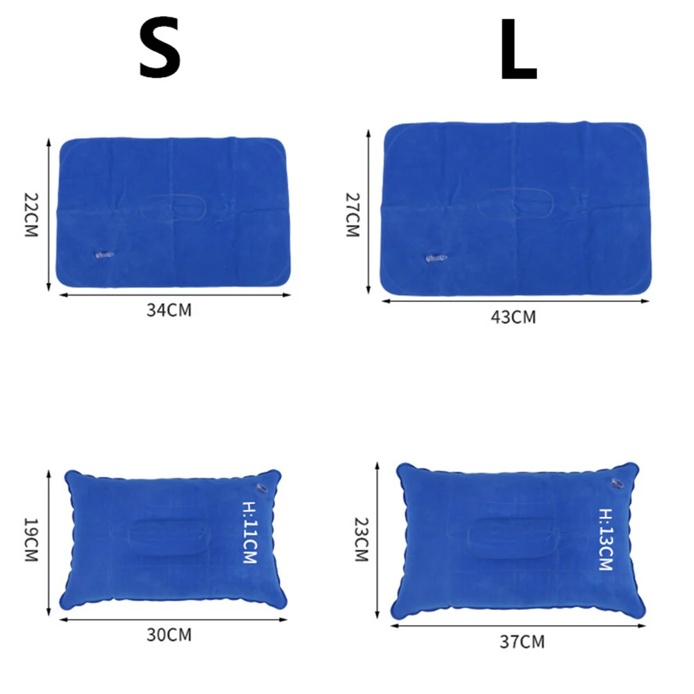 HULIANFU Portable Ultralight Inflatable PVC Nylon Air Pillows Camping Sleep Cushion Travel Hiking Beach Car Plane Head Rest Camp Gears - Deanwangkt