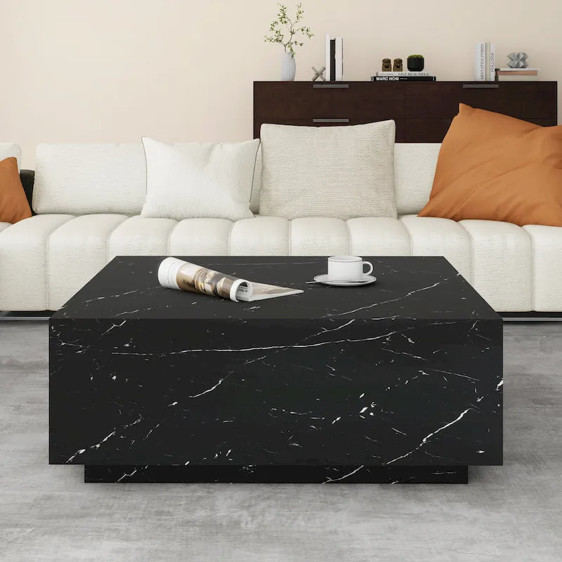 Faux Marble Square Coffee Table