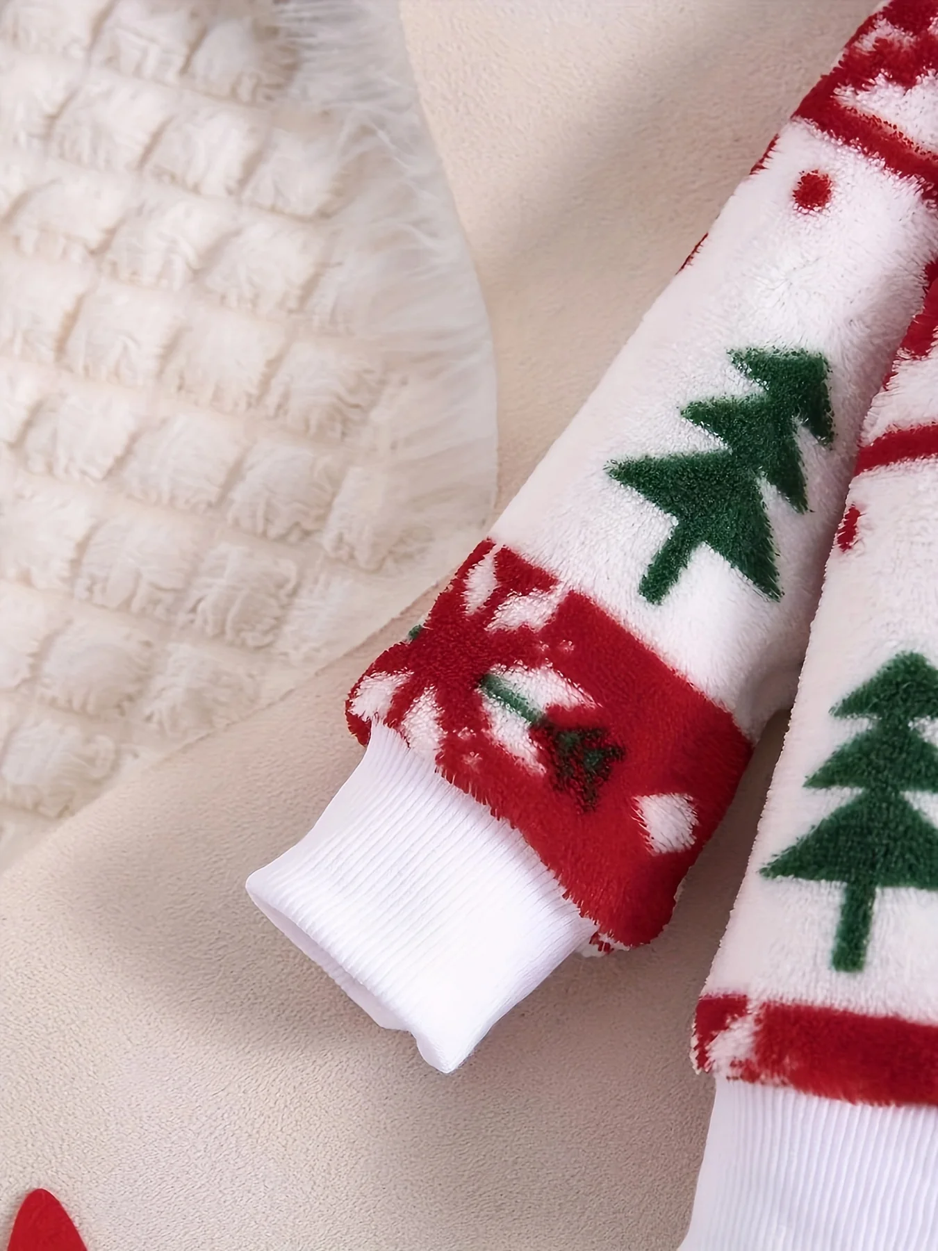 Baby Girl Christmas Fashionable Cartoon Pattern Autumn And Winter Flannel Suit Children's Warm New Two-piece Underwear - Deanwangkt