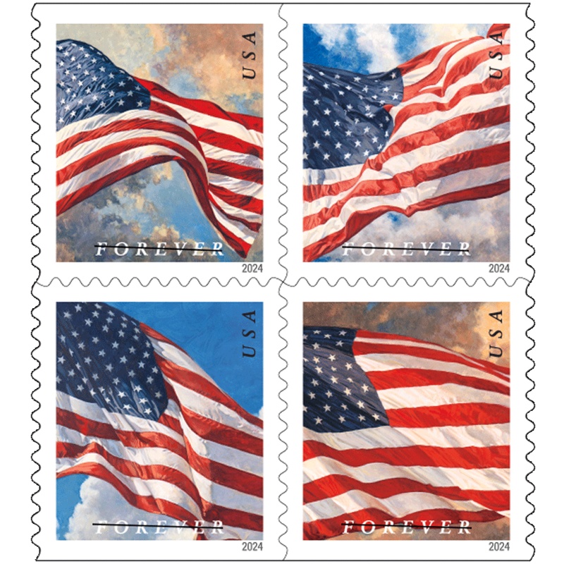 US Flag 2024, (Coil of 100) - TWENTYSTAMPS