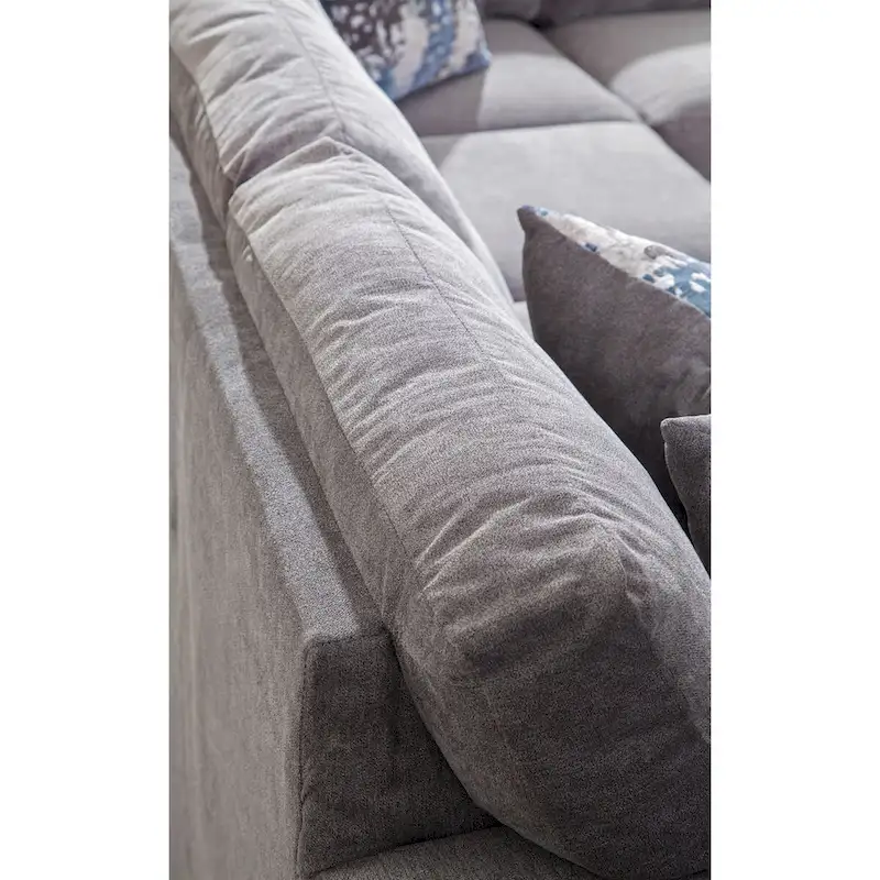 American Furniture Classics Graphite Model A414V6-K2 U Shaped Sectional with 4 Throw Pillows