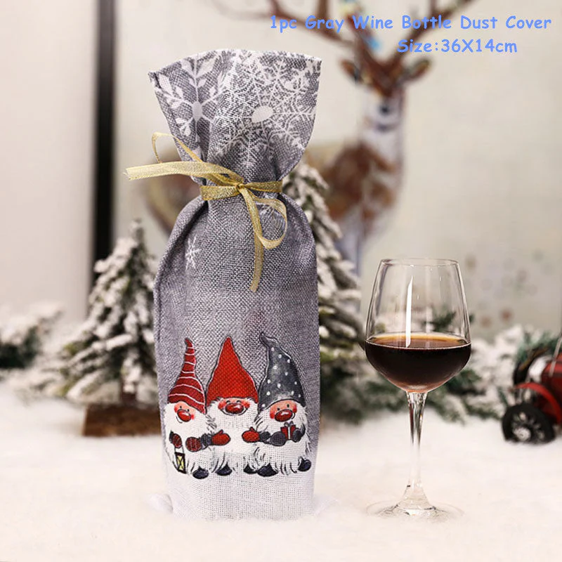 HULIANFU   Xmas Wine Bottle Dust Cover Noel Navidad Christmas Decoration for Home Dinner Decor Christmas Gift Tree Ornament New Year 2026 - Deanwangkt