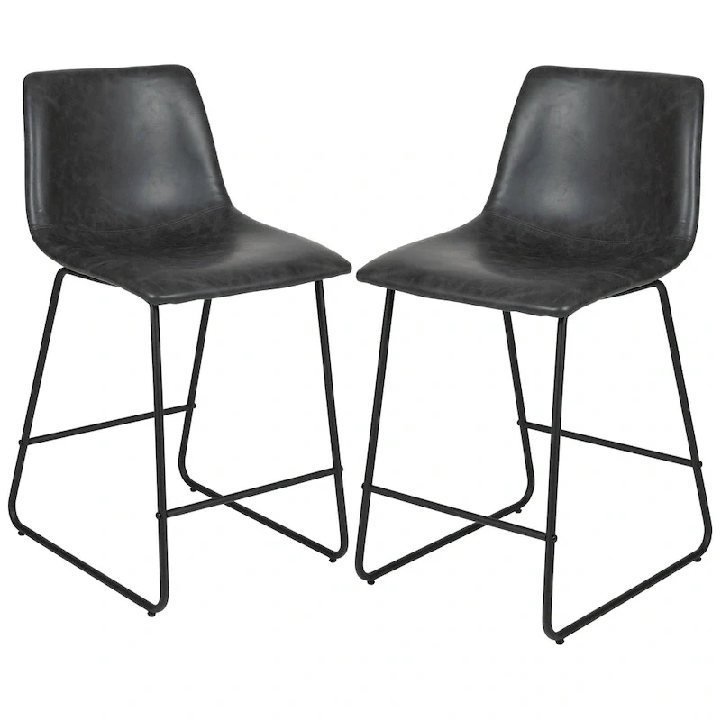 Upholstered Counter Height Modern Dining Stools (Set of 2)