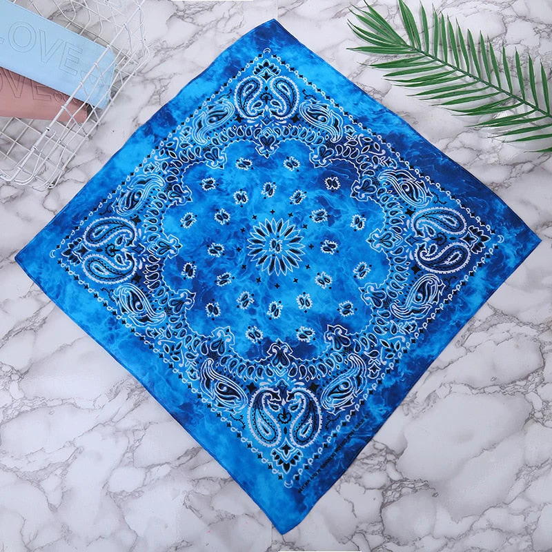 HULIANFU Tie Dye Bandana Cotton Paisley Bandanas Headbands Cowboy Handkerchiefs for Men and Women Colorful Hip-Hop Cycling Outdoor - Deanwangkt