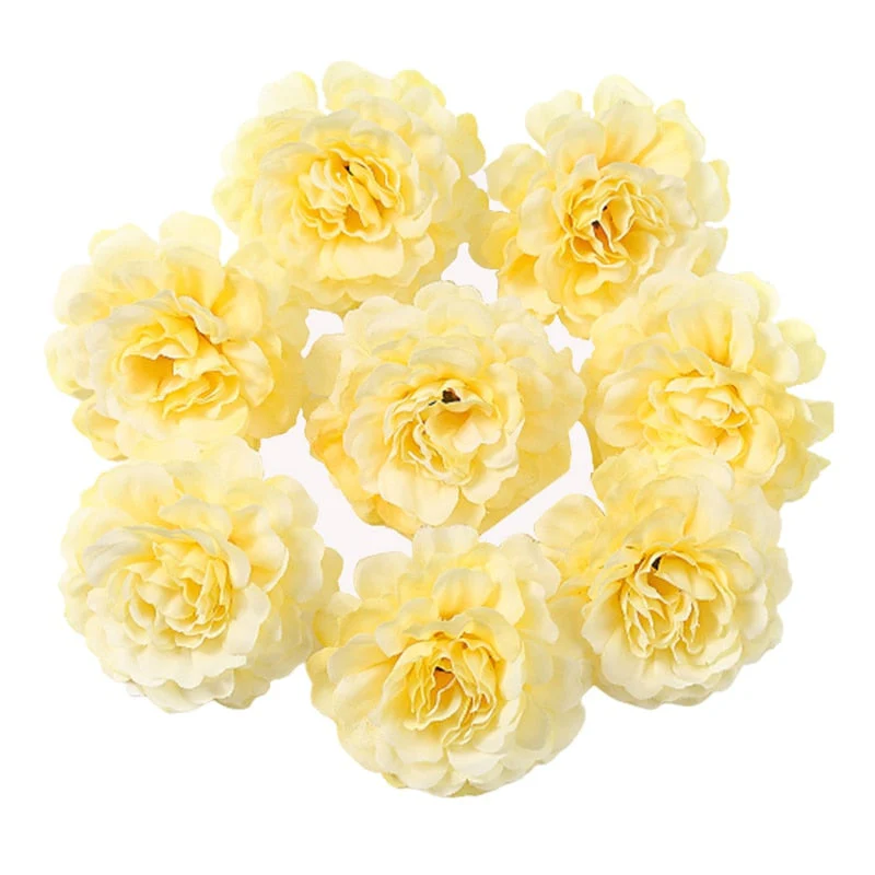 HULIANFU Silk Rose Artificial Flowers 5cm Fake Flowers Head For Home Decor Bedroom Wedding Marriage Decoration DIY Bride Wreath Accessory - Deanwangkt