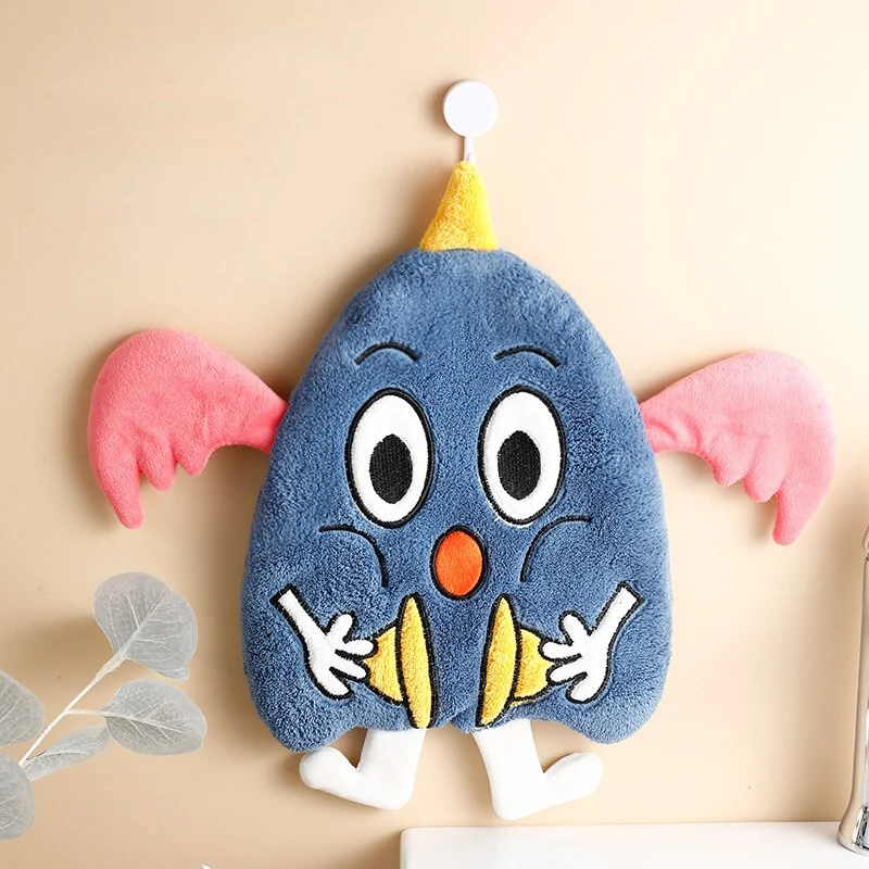 HULIANFU Lovely Cartoon Handkerchief Towel Hanging Absorbent Coral Velvet Wipe a Towel Household Kitchen Quick Drying Hand Cloth - Deanwangkt