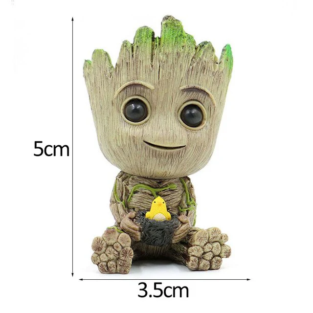 HULIANFU Strongwell Home Decoration Flower Vase Miniature Model Succulent Flower Pots Desktop Display Figurines Baby Groot Artware Gifts - Deanwangkt