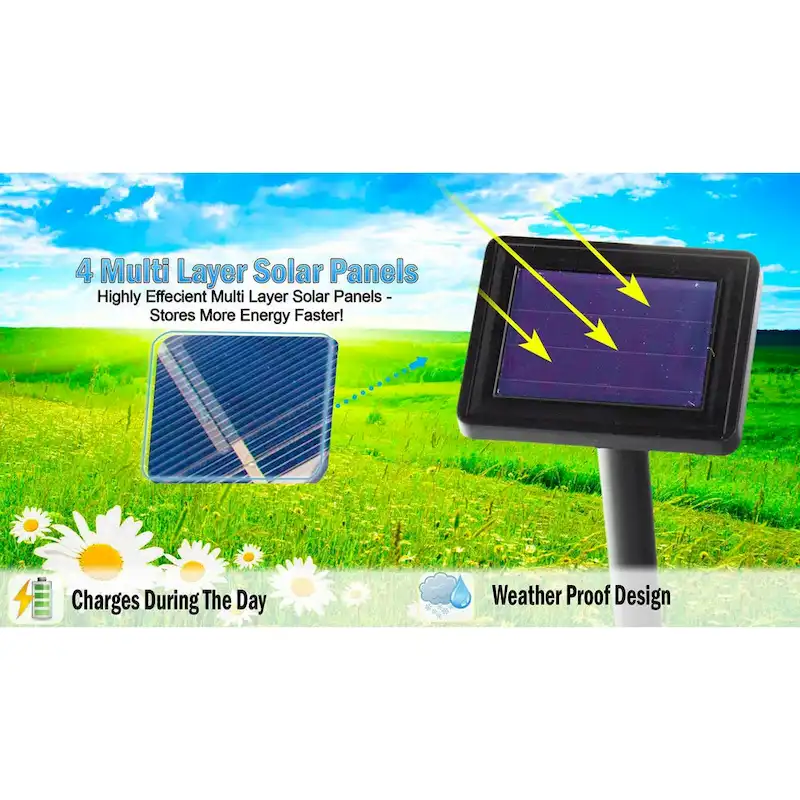 4pc Solar Powered LED Dog Paw Print Garden Walkway Lights - Solar Animal Pet Paws Lighting Outdoor Patio Decor