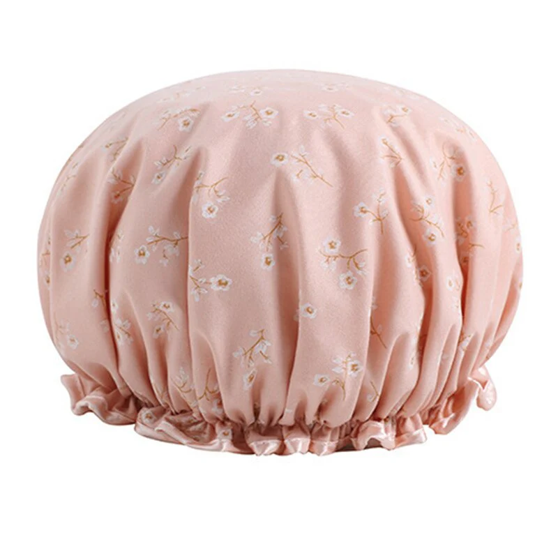 HULIANFU Women Hair Cap Hat Supplies Bathroom Double Layer Shower Waterproof Thick Cover Accessories - Deanwangkt