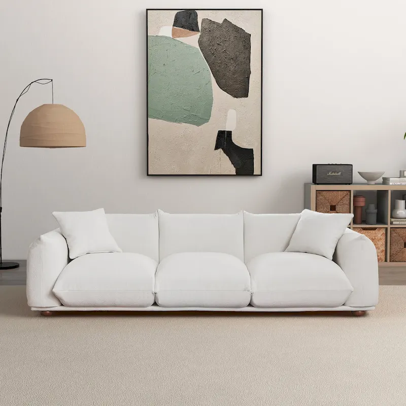 Arten Mid-Century Modern Luxury Boucle/Velvet Couch