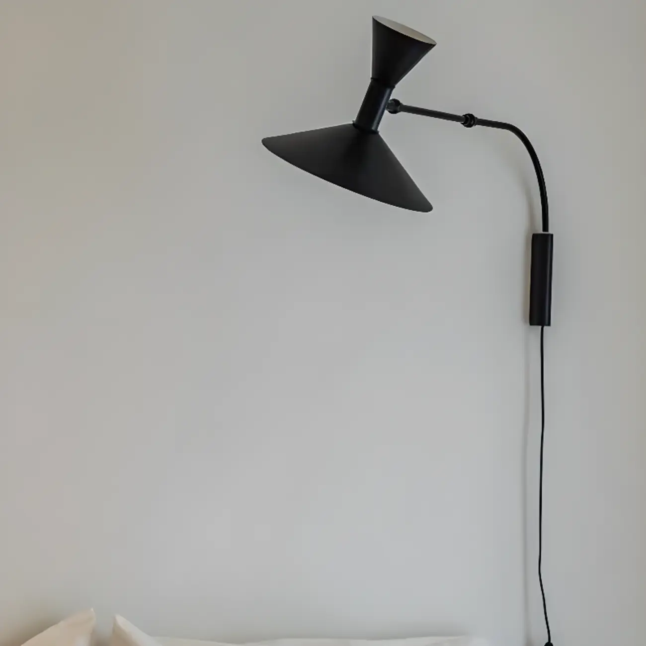 Modern White Plug-In Adjustable Wall Sconce in 2-Light