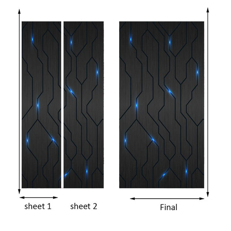 HULIANFU 2026  PVC Self-Adhesive Waterproof Door Sticker Modern 3D Abstract Line Mural Wallpaper Living Room Study Home Decor Art Door Poster - Deanwangkt
