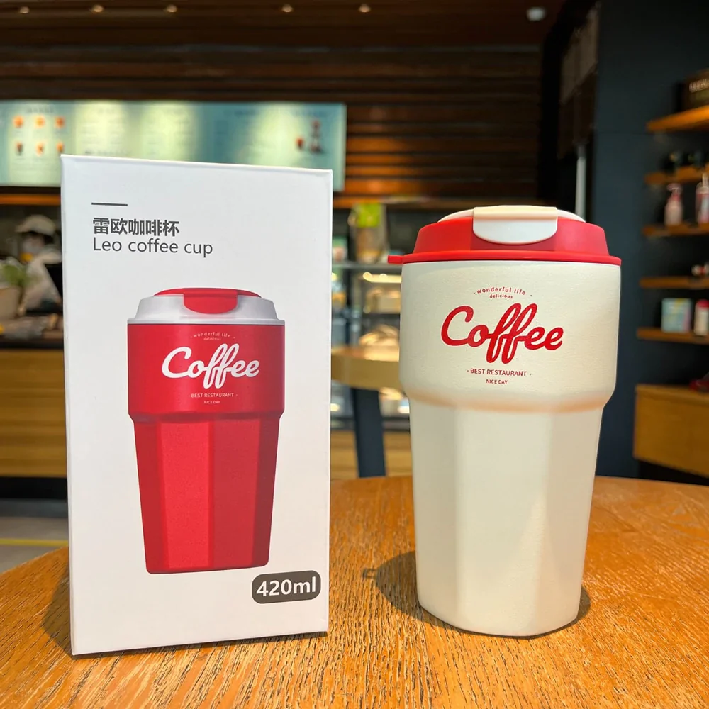 HULIANFU New Fashion 420ml/620ml Double Stainless Steel Coffee Mug Wtih Rope Portable Car Thermos Mug Vacuum Flask Travel Tumbler - Deanwangkt