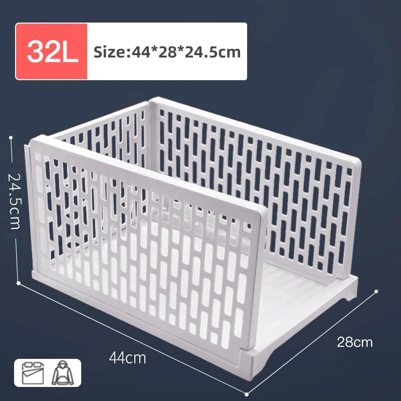 HULIANFU Stackable Wardrobe Drawer Cabinet Organizer Drawer Clothes Closet Storage Box Shelves Plastic Layered Partitions Storage Rack - Deanwangkt