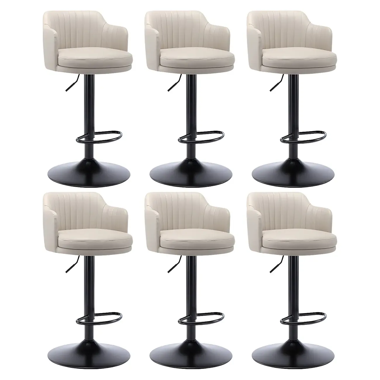 Modern Leather Armrests Swivel Adjustable Bar Stool