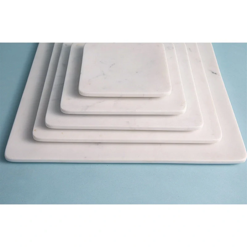 Lg. Square Marble Platter 12  x 12  - White