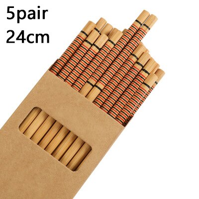 HULIANFU Reusable 5 Pair Set Handmade Bamboo Japanese Natural Wood Chopsticks Sushi Food Cat Flower Multi color Wooden Chop sticks - Deanwangkt