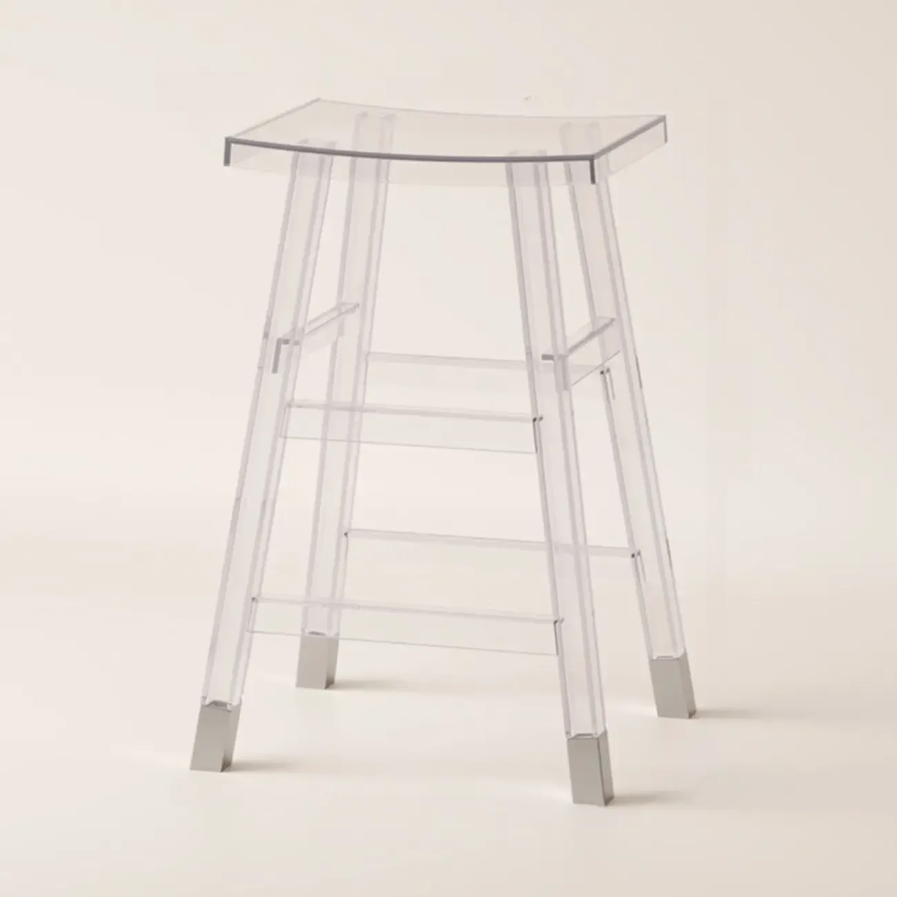 Saddle Acrylic Counter Height Backless Bar Stools
