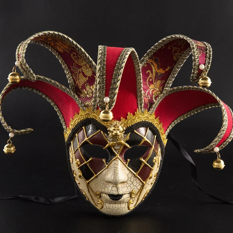 HULIANFU Newly High-end Venetian Masquerade Mask Mask Europe and The United States Halloween Clown Mask Show Supplies - Deanwangkt