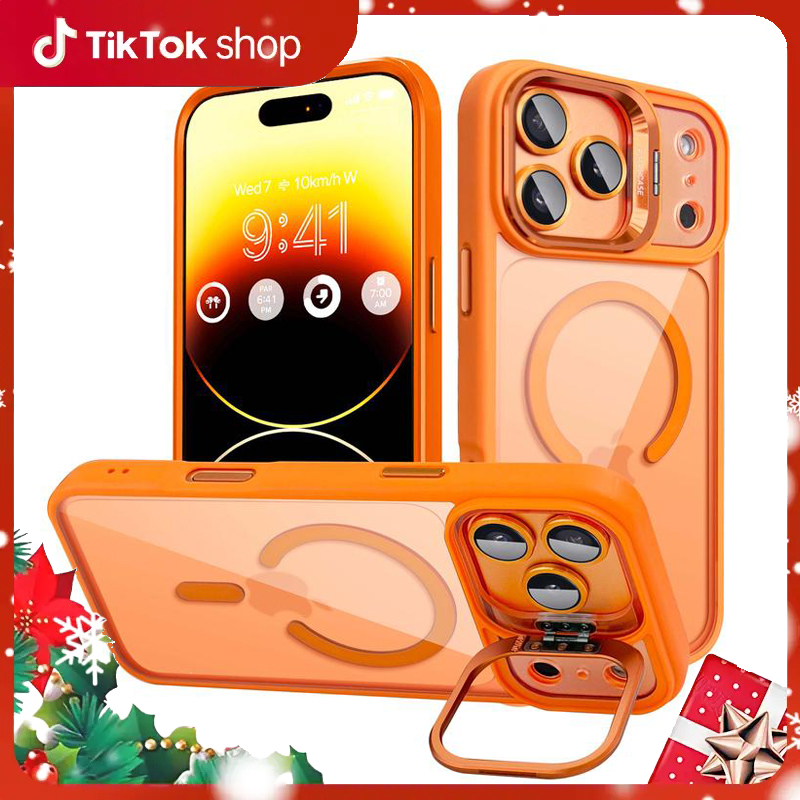 Shockproof Camera Lens Protectors & Stand Protective Phone Case For iPhone 17 Pro Max cases  16 15 14 13 12 Pro, MagSafe Durable Wireless Magnetic